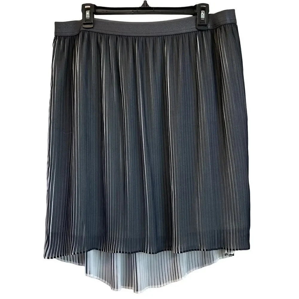 Apt 9 Womens XL Black WhiteTie Style Skirt Hi/Low Hem Career Wear